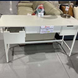 Brand New Threshold Elewood Large Writing Desk With Drawers White 