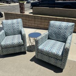 2 Matching Swivel Rocking Chairs