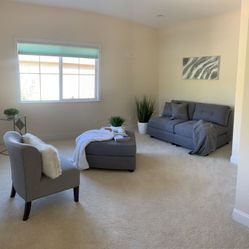 Armless chair ottoman