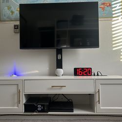 TV Stand w/ Swivel Mount + LEDs (Up to 75”)
