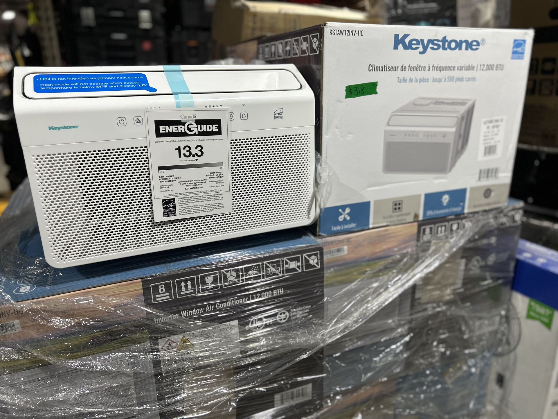 Keystone 12,000 BTU 115 V Window Air Conditioner with Heat