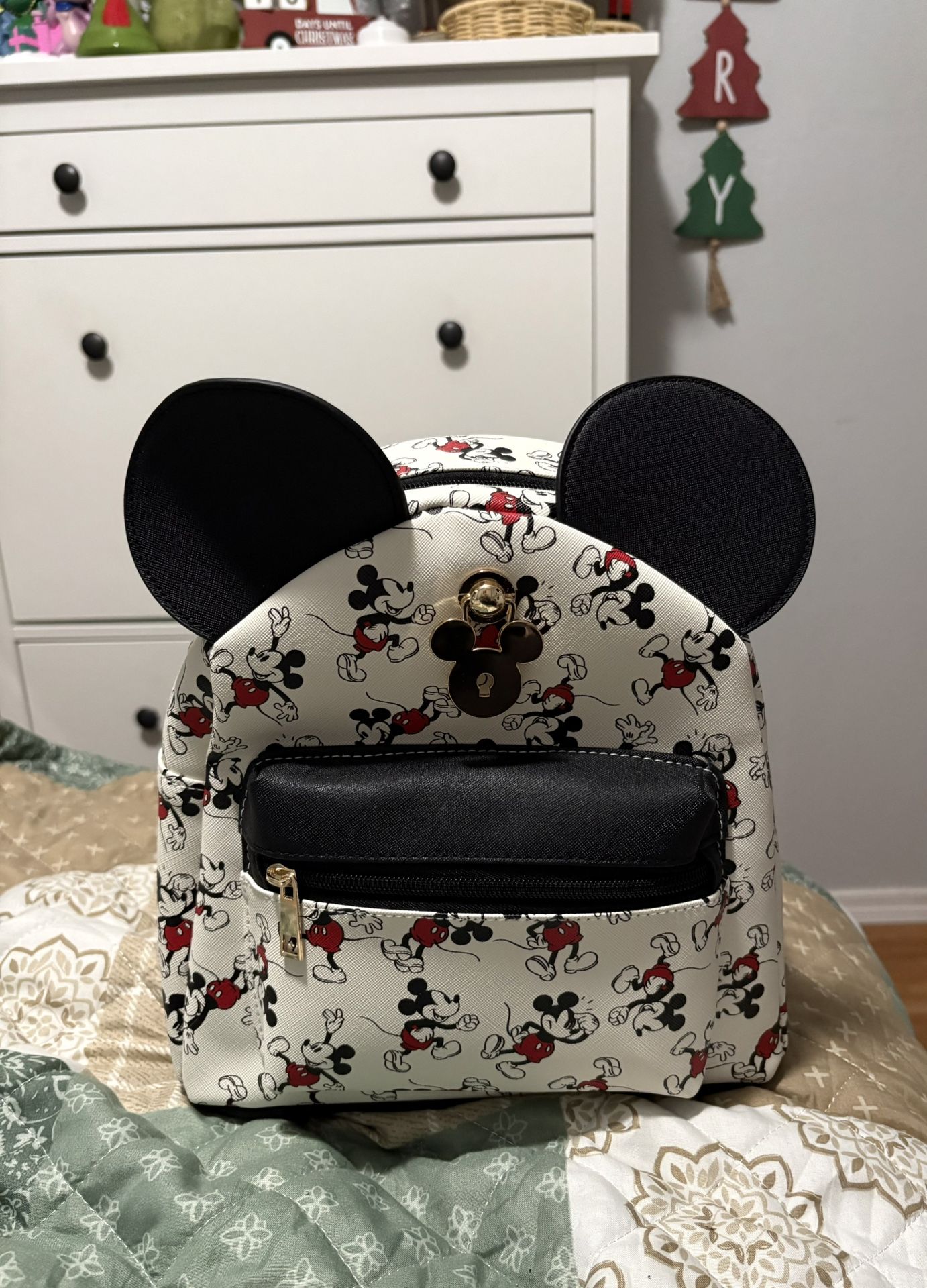 Disney Mickey Mouse All Over Print Mickey Ears Mini Dome Backpack