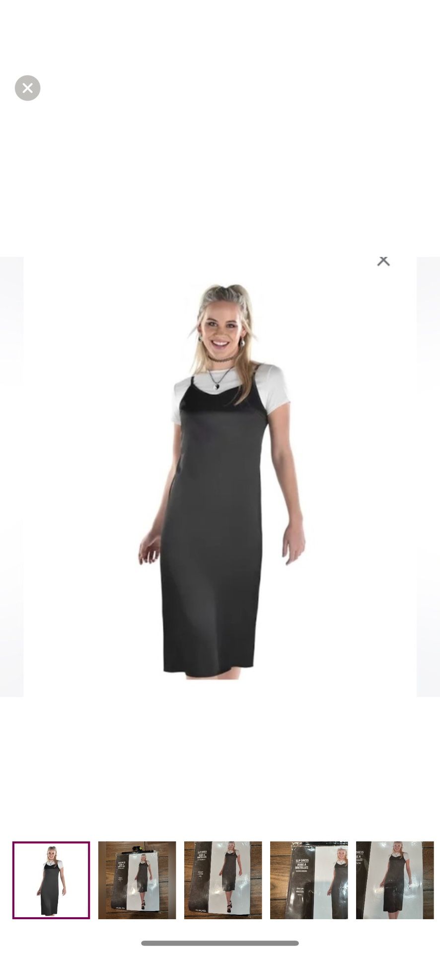 Woman's Black Slip costume Dress with White Tee Attached size S/M