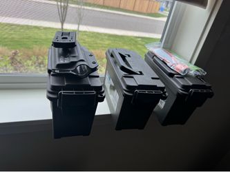 Ammo boxes, gun locks, and Glock holster