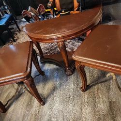 End Table With Console.  Solid German OAKWOOD