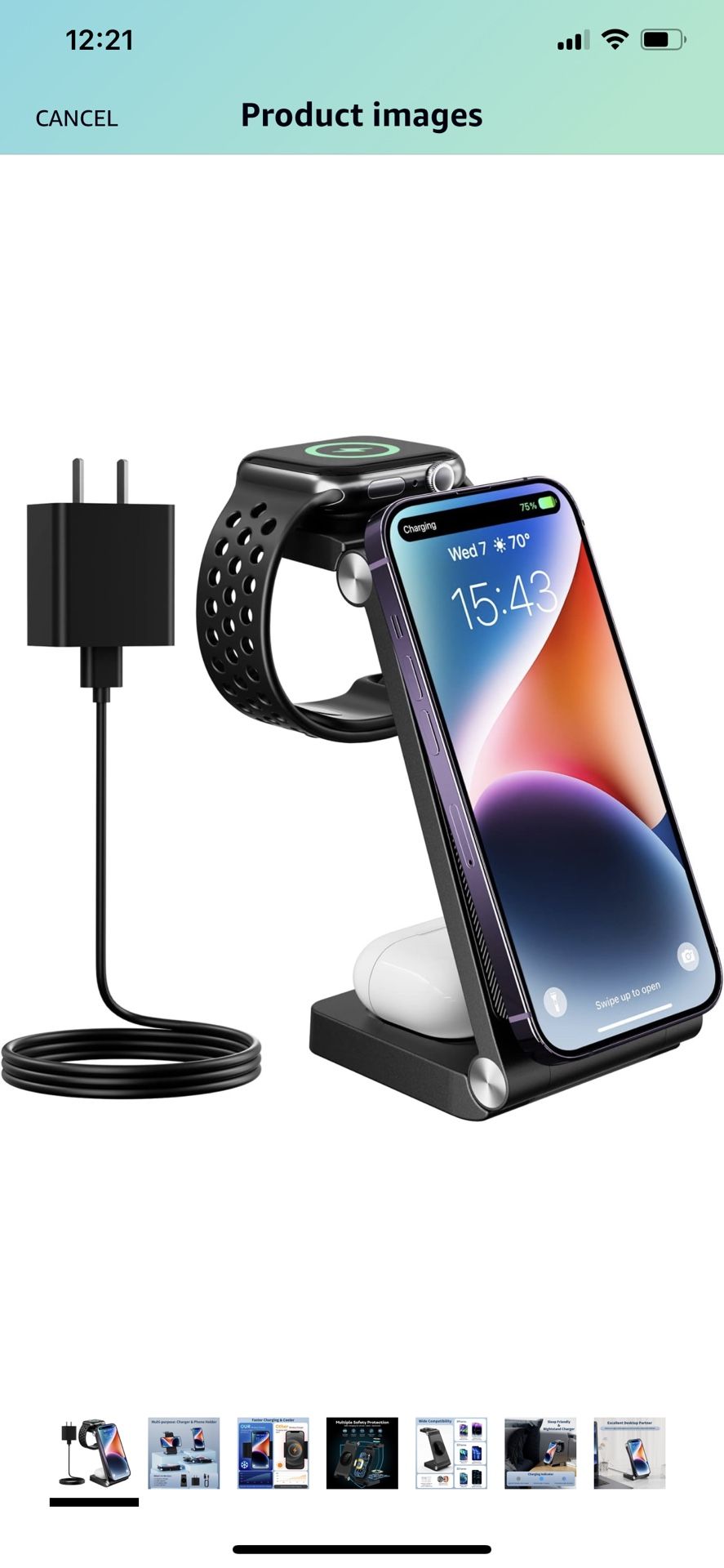 Magnetic Wireless Charger, 3 in 1 Foldable Fast Wireless Charging Station for Multiple Devices Apple, Compatible for iPhone 14/Pro/Max/Plus/13/12, iW