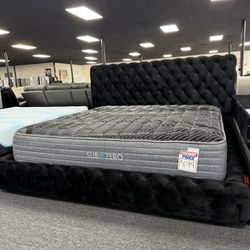 King Size Platform Bed Frame In Black Or Gray Color. Delivery & Set Up Available 