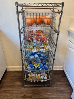 6-Tier Metal Wire Rack with Baskets