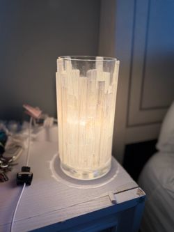 Beautiful Selenite Crystal Vase / Candle Holder - Like New