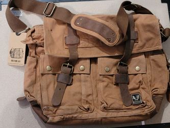 New- Canvas & leather laptop bag