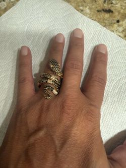 18K Gold Diamond Snake Ring – Statement Piece – Originally $4,000