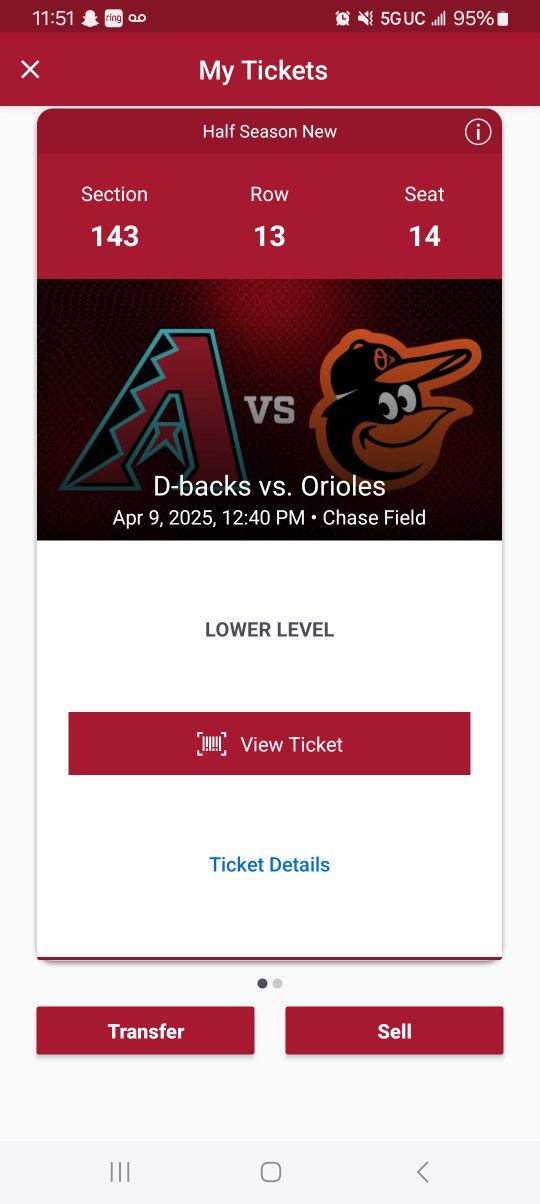 Dbacks Tickets Price Is For Both Tickets