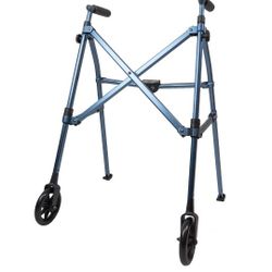 Stander Wonder Walker, Lightweight Foldable Space Saver Rolling Walker for Adults, Seniors, and Elderly, Compact Travel Walker with 6-inch Wheels and 