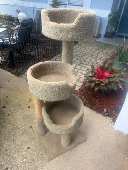 3-Tier Carpet Cat Tree Tower