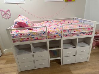 Twin loft bed with storage