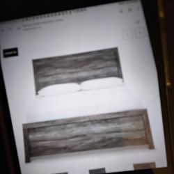 Queen PANEL bed GREY wood