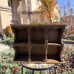 Vintage Scalloped Wooden Wall Hanging Display/Shelf 6 Tier 🫖 🗝️