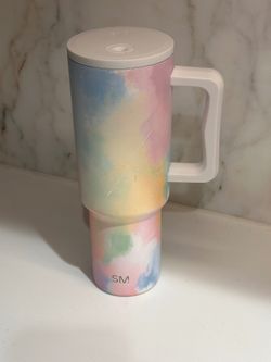 Pastel Watercolor Handled Tumbler