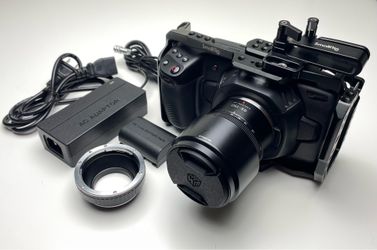 Blackmagic Design Pocket 4K Camera with 45-150mm lens & Cage