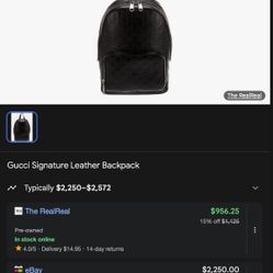 Gucci Signature Leather Backpack (Black)