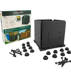 NEW‼️OZCO Ironwood Post Base Kit, 10in x 10in, 1 Kit with Hardware, Black