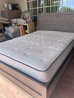 Queen Bed Frame with Mattress