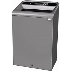 Rubbermaid Commercial Products Configure 1 Stream Landfill Trash Can, 33 Gal, Grey Stenni, Indoor for Stadiums/Food Courts/Airports.