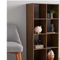 Bookcase, Bookshelves, Organizer , 8 Cubes, Canyon Walnut