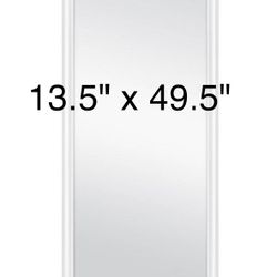 13.5" x 49.5" Framed Door Mirror White - For Home or Gym - 10 available 