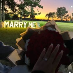 Marquee letters Oh Baby Marry Me