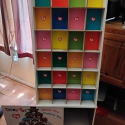 Ty Beanie Babies Display Stand With Storage On Wheels. 