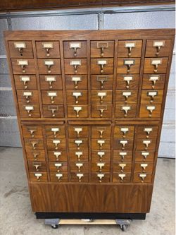 Antique library card catalog 60 drawers