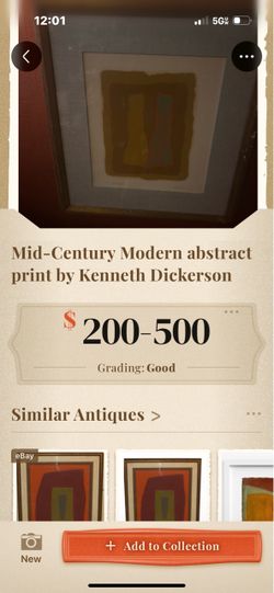 Beautiful framed, mid-century pencil signed print Kenneth Dickerson
