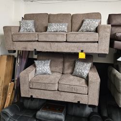 Brand New 2 Pcs Sofa Set Brown $749 FREE LOCAL DELIVERY