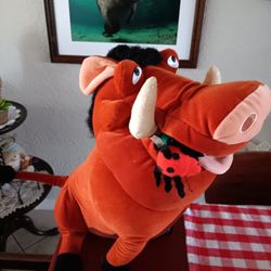 Lion King Pumba 15 inch Plush  large stuffed animal Disney vintage wart hog
