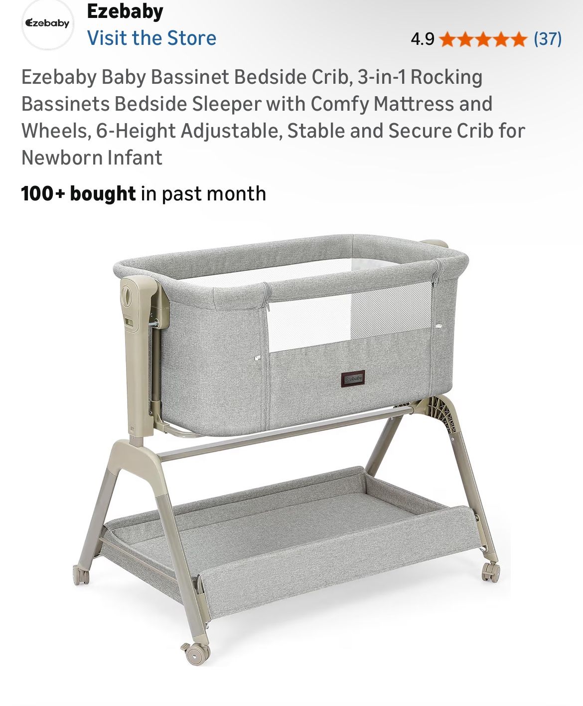 NEW Baby Bassinet Bedside Crib