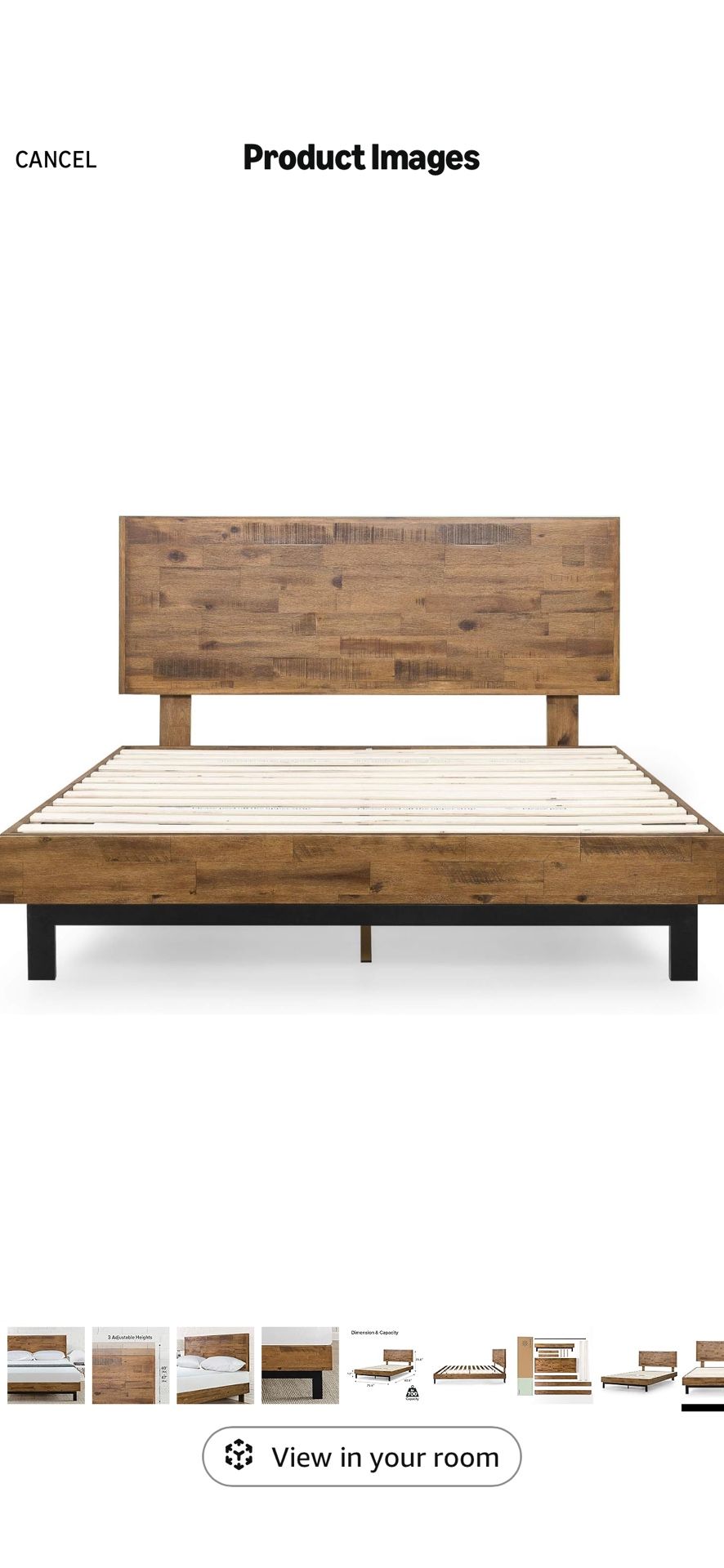 Like New! King Sized Acacia Platform Bed