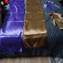 20 Purple/Gold Table Runner.  168 Chair Sash