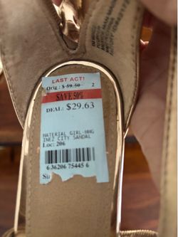 Material Girl brand Gold color sandals