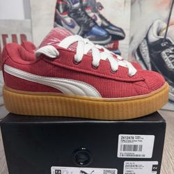 New Puma X Rihanna Fenty Creeper Phatty Corduroy Club Red 399871 04 ‘ In Session Pack’ Red Gum Womens Sizes 6 US, 6.5 US, 7 US, 7.5 US, 8 US, 9 US