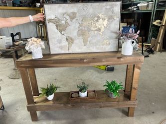 SUPER BEQUTIFUL ENTRY TABLE OR CAN BE USED AS TV STAND SOLID WOOD FARMHOUSE TYPE