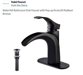 Yodel Waterfall Single Hole Single-Handle Vessel Faucet Pop-up Drain Oil Rubbed