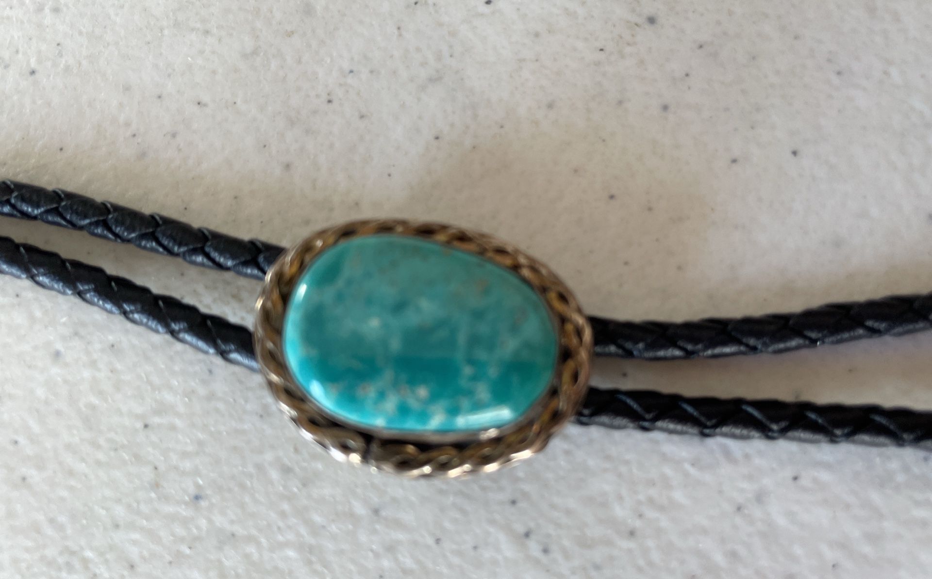 Bo Lo Tie. Southwestern Navajo Turquoise Tie