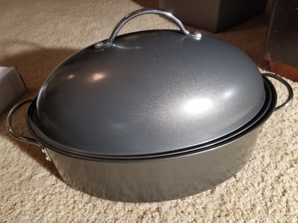 T-fal Hi-Dome Covered Non-Stick Roasting Pan with Rack