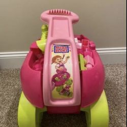 Girls Mega Block Wagon Set With Blocks 