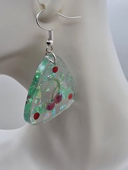 Triangular Cherry Earrings 