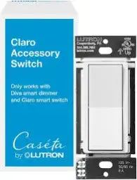 LUTRON - CASETA SMART CLARO ACCESSORY SWITCH FOR 3 WAY - ONLY W/ DIVA SMART DIMMER