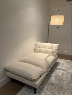Like New 70” Convertible Futon Sofa Bed in Cream Beige color