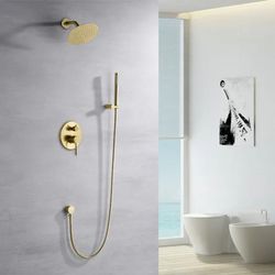 8 INCH Brushed Gold Shower Faucet System