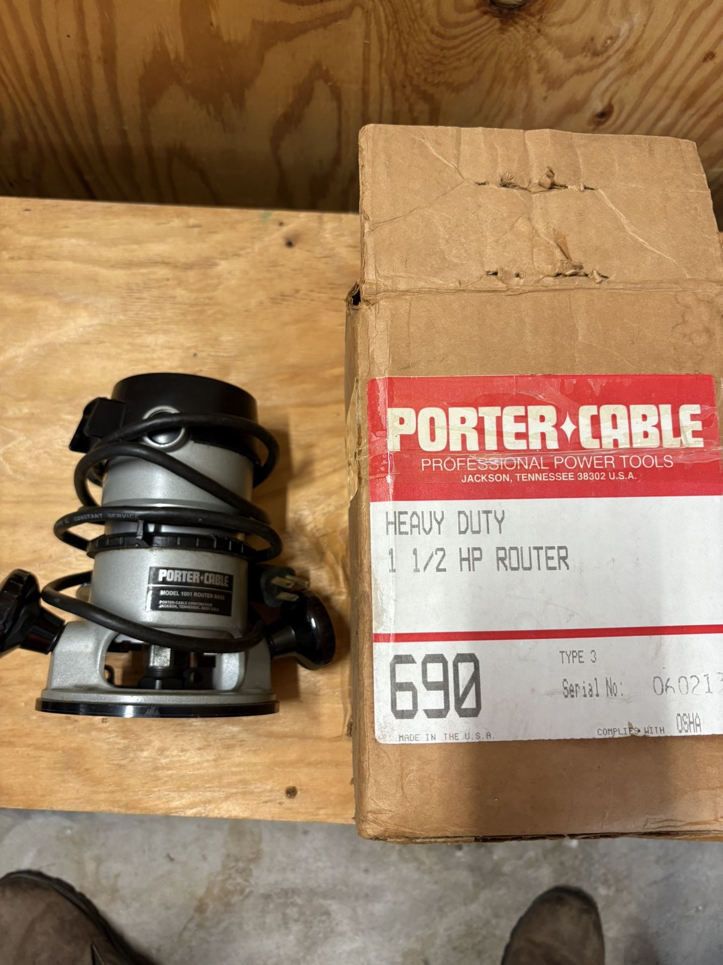 Porter Cable Electric Portable Router1 1/2 Hp